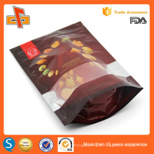 OEM printing laminated plastic stand up zip lock resealable packaging bag with window